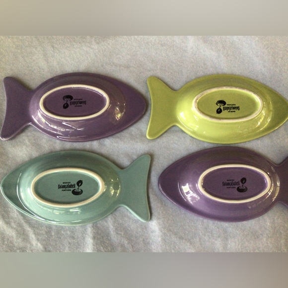 Set of 4 Ceramic Fish Shaped Condiment Dish - Picture 6 of 7